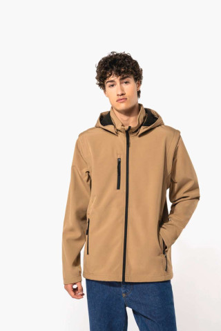 TROSLOJNA SOFTSHELL JAKNA S ODVOJIVIM RUKAVIMA