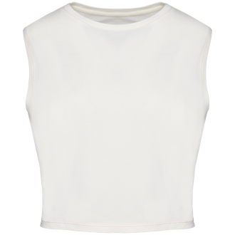 ECO-FRIENDLY LADIES’ SLEEVELESS CROP T-SHIRT