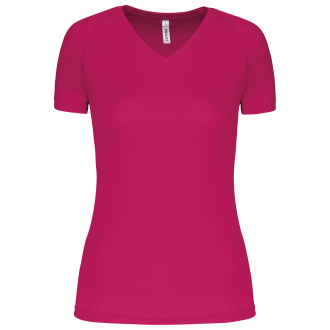 LADIES’ V-NECK SHORT SLEEVE SPORTS T-SHIRT