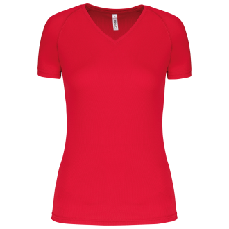 LADIES’ V-NECK SHORT SLEEVE SPORTS T-SHIRT